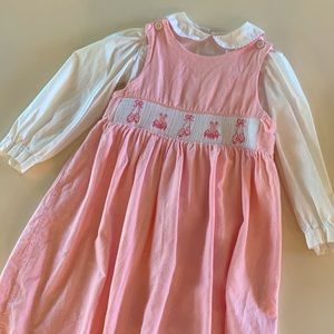 Girls ballerina smocked jumper and blouse size 6